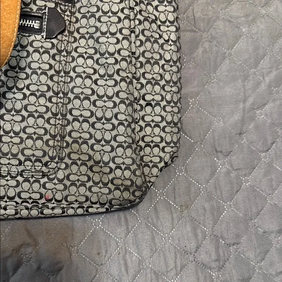 Coach Black and Tan Geometric Tote Bag - Picture 3 of 10